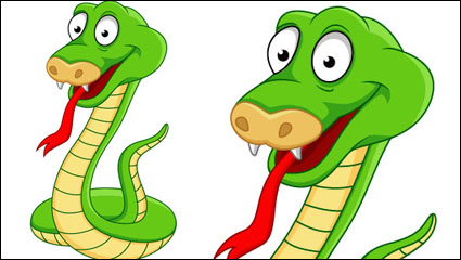 Tangan-dicat kartun ular 05 - vektor bahan 