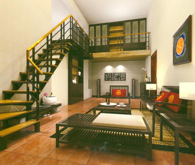 Staircase and Living Room Chineseness/Oriental Style