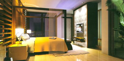 Bedroom model yellow sheet