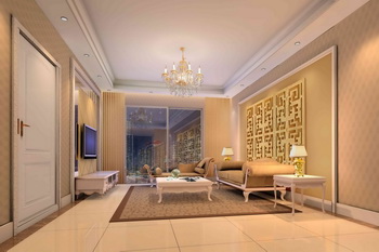 Modern luxury European-style living room scene model
