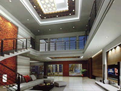 living-room interior scene design-brown