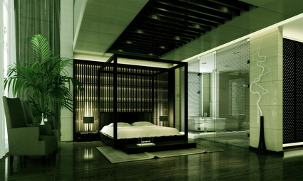 Modern luxury bedroom model