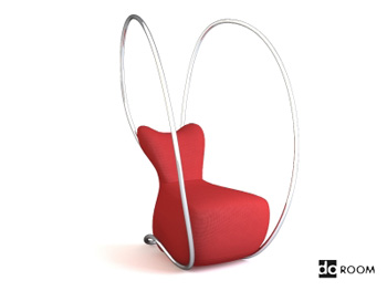 Alternative modeling red lounge chair