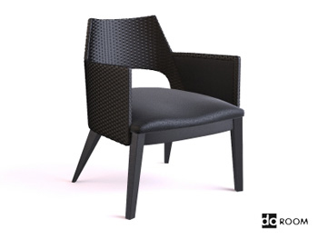 The ultra-modern black armchair 3D model