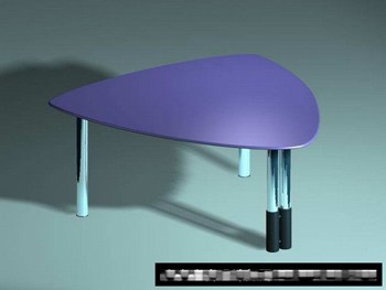 The stylish triangular plastic table 3D model