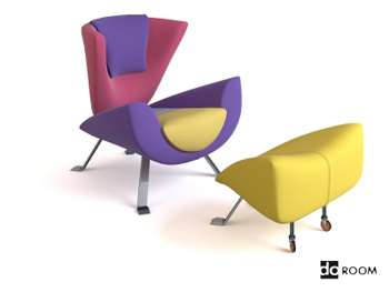 Color mosaic art creative chair combination model