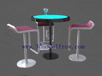 The tall bar class tables and chairs combination model
