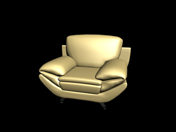 European single sofa 3D Model