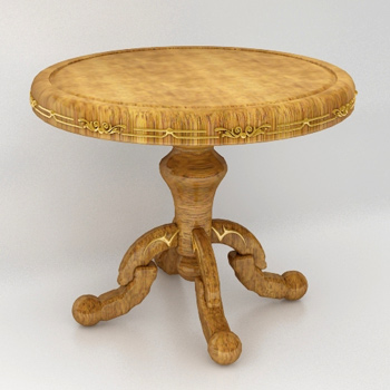 European-style wooden table 3D Model