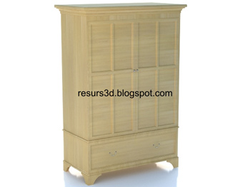 European-style wooden cabinet 3D model