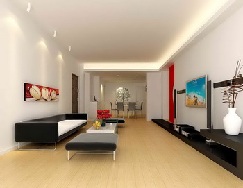 Large space long and narrow living room
