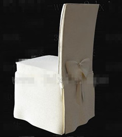 White fabric wooden chair