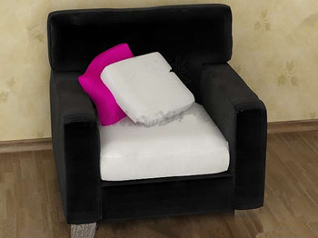 Black and white cushion single sofa