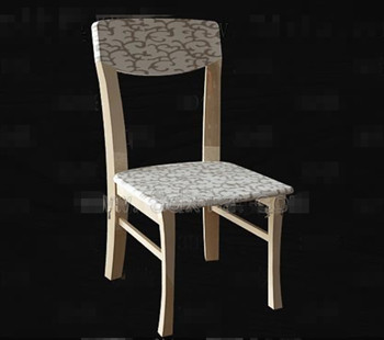 Fabric patterns cushion wooden chair