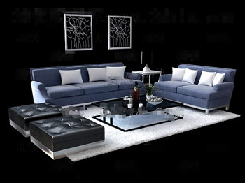 Fashion and simple gray sofa combination