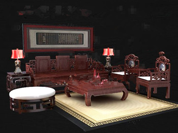 Chinese style red wooden tea table combination