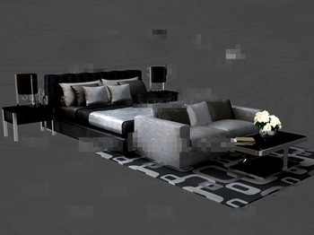 Black and gray fashion double bed