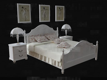 European style exquisite white double bed