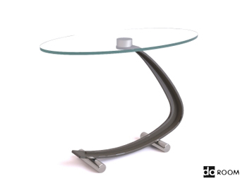 Modern curve bracket glass tea table