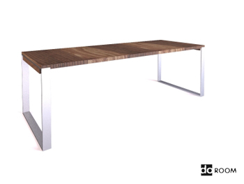 Solid wood desktop and metal stents table