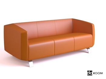 Pale orange comfortable three seats sofa
