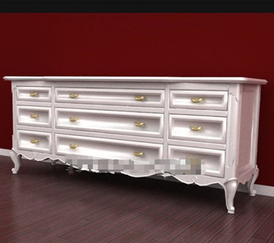 Elongated shaped white exquisite cabinet