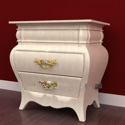Wood exquisite curved bedside cabinet