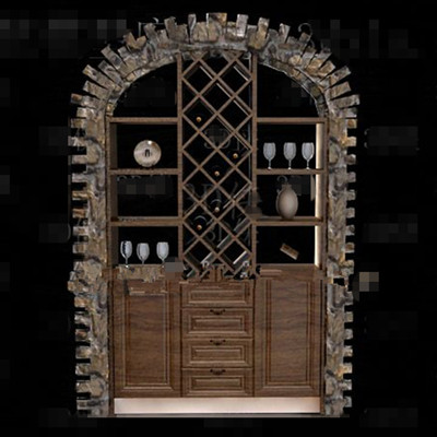 Wooden embedded display wine cabinet