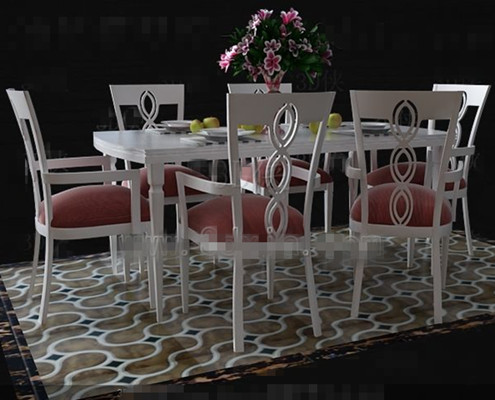 Fresh pink and white dinette combination