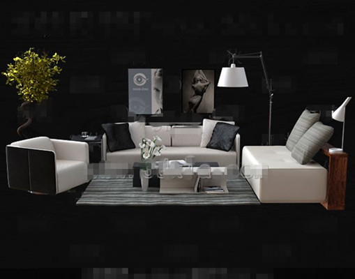 Fashion simple white sofa combination