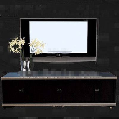 Stylish cool black wooden TV cabinet