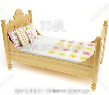 Primary color wooden children bed
