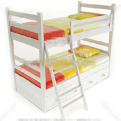 White fresh children stacked bed