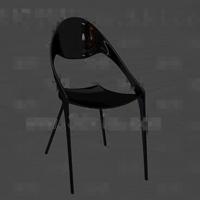 Pure black smooth surface chair