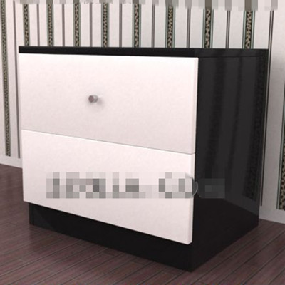 Black and white simple bedside cabinet