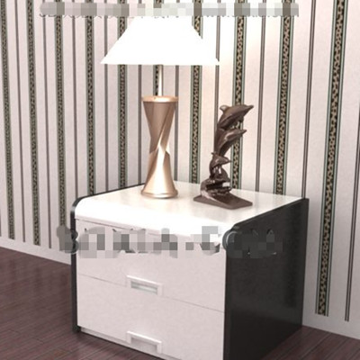 White and black bedside cabinet