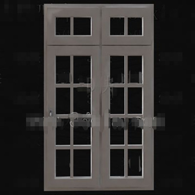 Wooden simple with transoms door