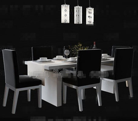 Simple black and white dining table