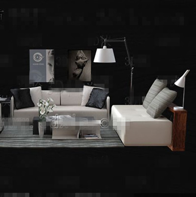 Stylish gray fabric sofa combination