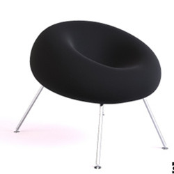 Modern black suede three-legged chair