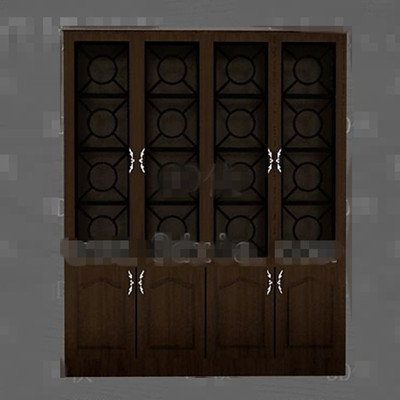 Brown simple wooden display cabinet