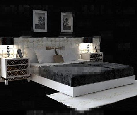 White exquisite luxury double bed