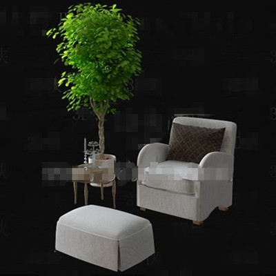 Gray single simple sofa combination