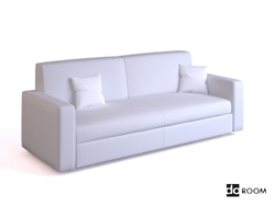 Simple white double seats sofa