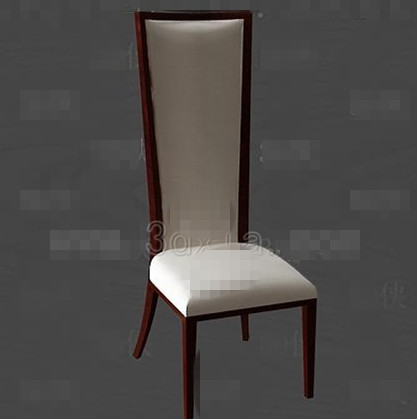 Long white cushion wooden chair