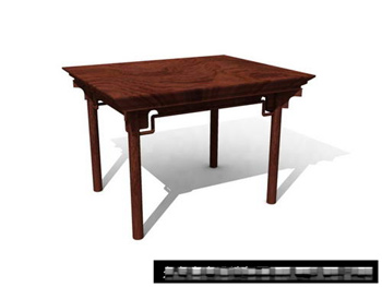 3D Model of Chinese solid wood tables