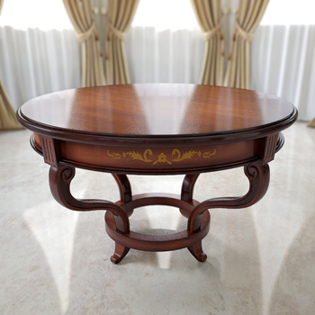 Brown wooden tea table 3D model