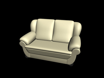 European-style leather double seats sofa