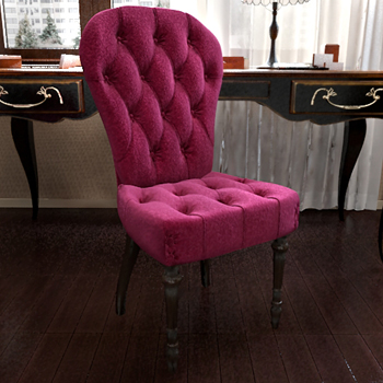 Classic Velvet Fabric Purple Armchair