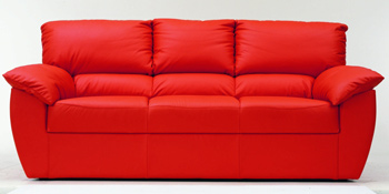 Modern red three seats fabric sofa